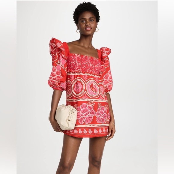 FARM Rio Red Floral Mini Dress - Picture 12 of 16